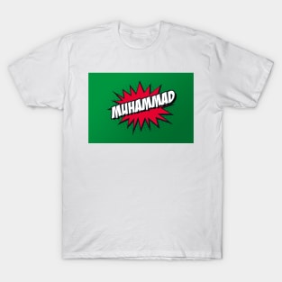 Personalised 'Muhammad' Kapow Wow Cartoon Comic Style Design T-Shirt